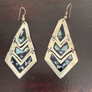 Silver and Abalone earrings  very well made in 1970